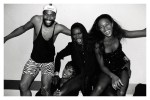 (L-R) Patrick Kelly, Iman, Grace Jones & Naomi Campbell